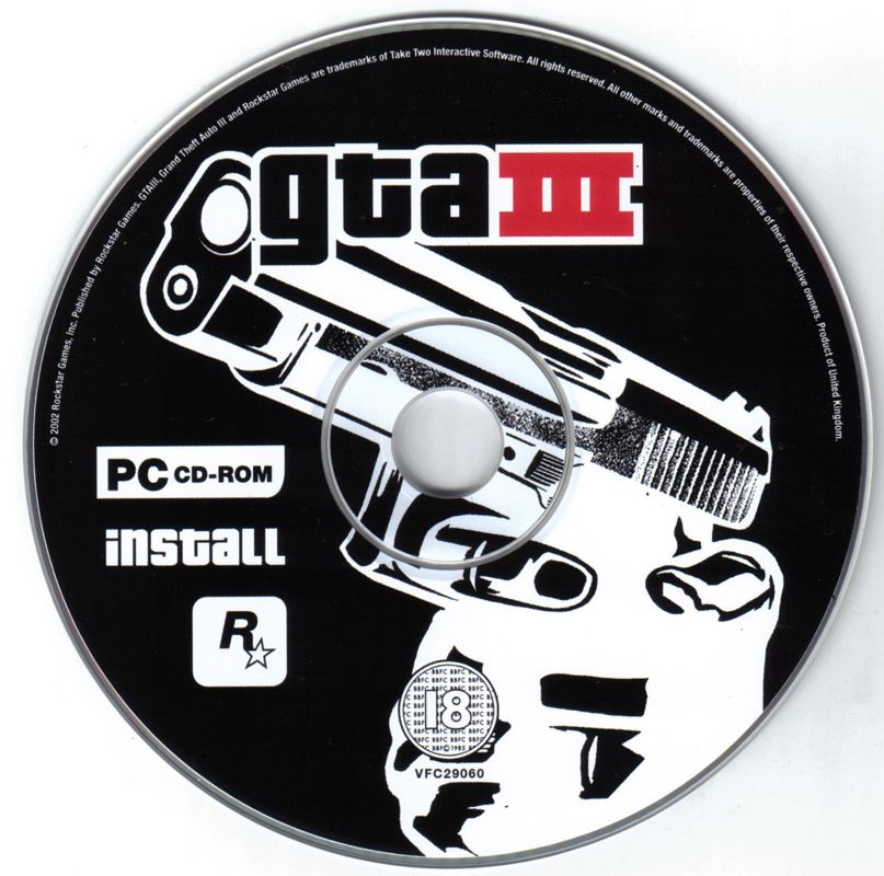 Media for Grand Theft Auto III (Windows): Install Disc