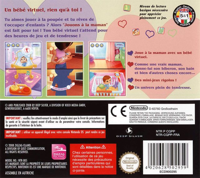 Back Cover for Dreamer Series: Babysitter (Nintendo DS)