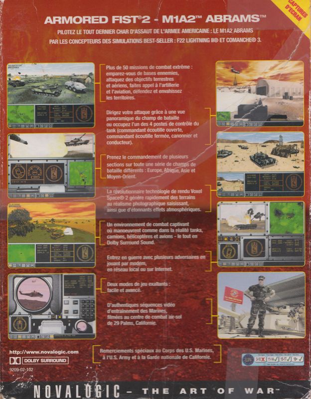 Back Cover for Armored Fist 2 (DOS)