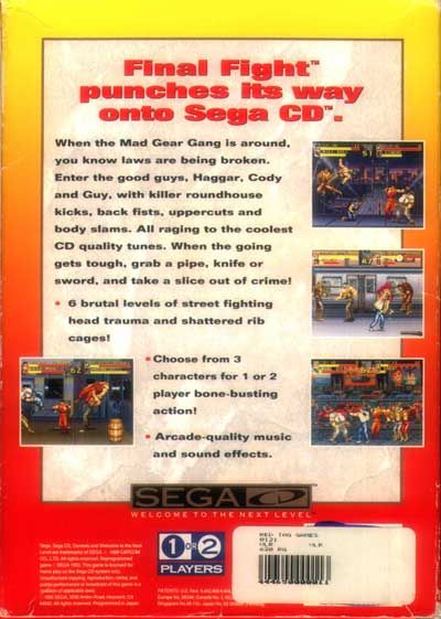 Back Cover for Final Fight (SEGA CD)
