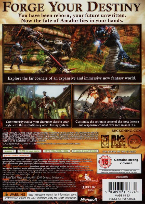 Kingdoms Of Amalur Reckoning Cover Or Packaging Material Mobygames 