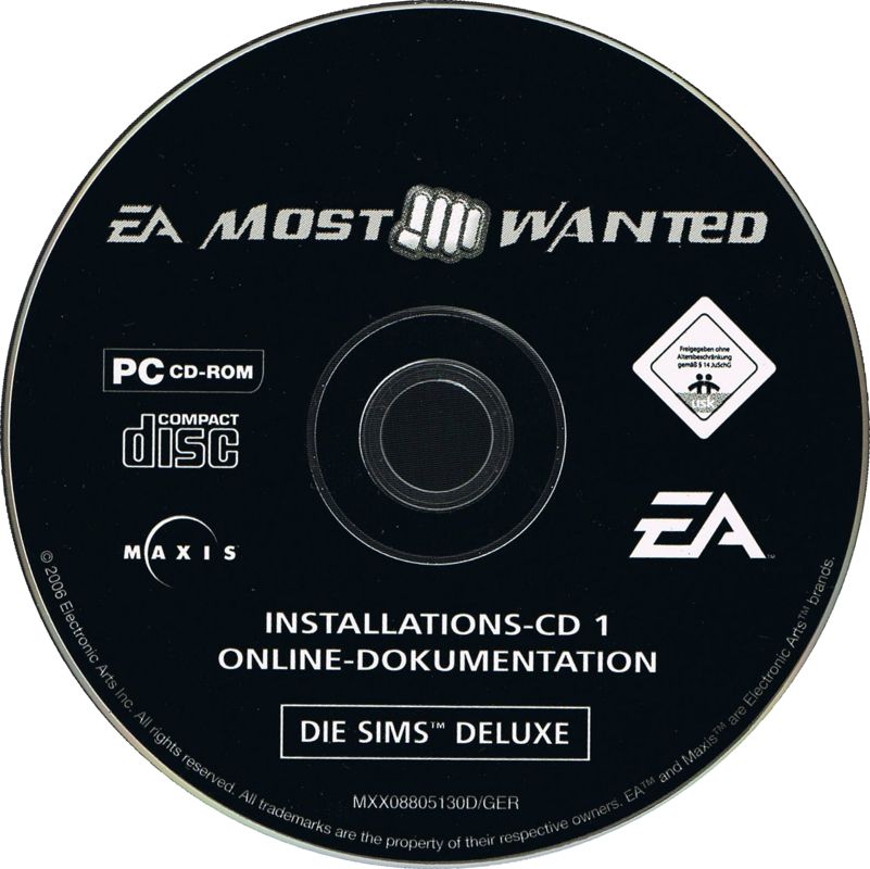 Media for The Sims: Deluxe Edition (Windows) (EA Most Wanted release): Disc 1