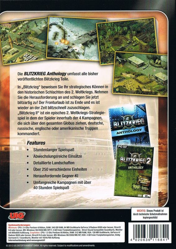 Back Cover for Blitzkrieg: Early War - Anthology (Windows)