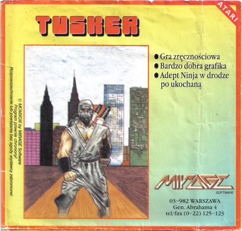 Front Cover for Tusker (Atari 8-bit) (5.25" disk release)