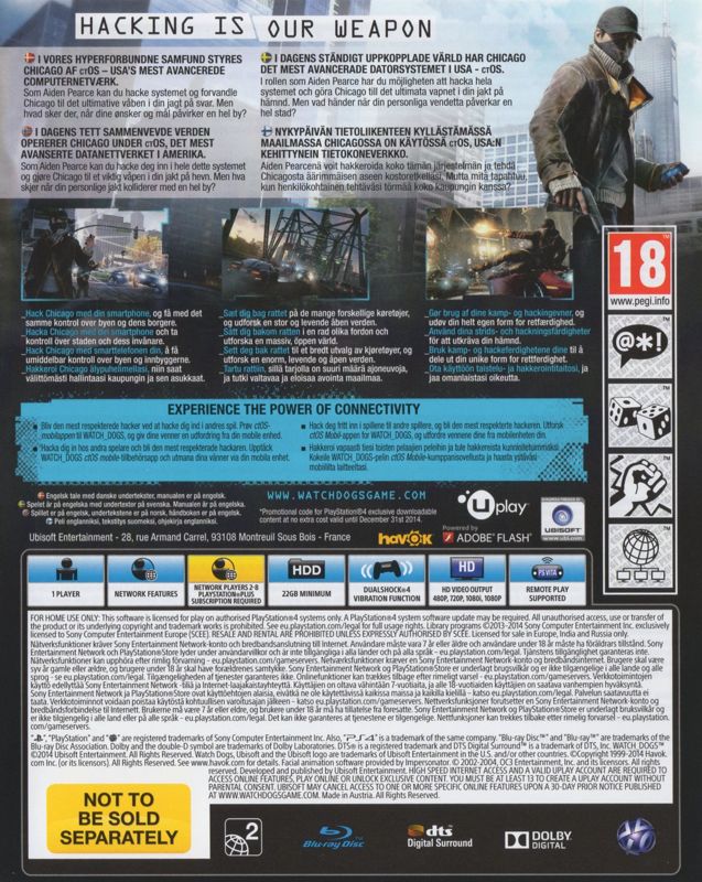 Other for Watch_Dogs (DedSec Edition) (PlayStation 4): Keep Case - Back