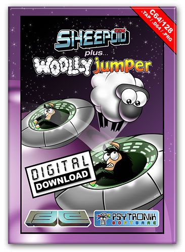 Front Cover for Sheepoid DX plus Woolly Jumper (Commodore 64) (Binary Zone download release)