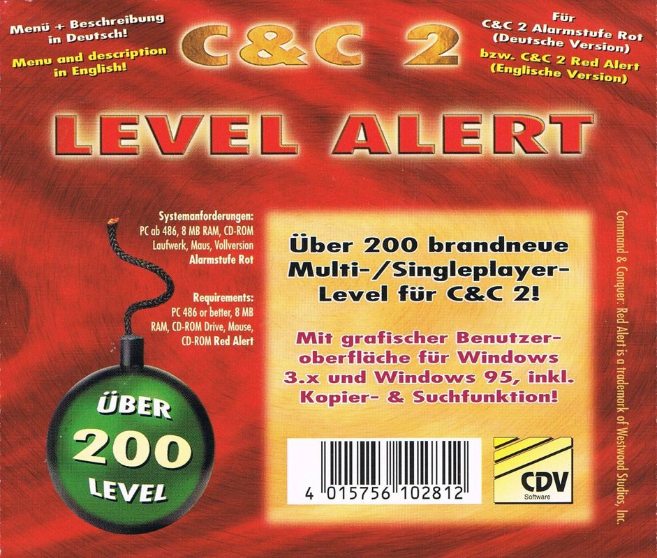 Back Cover for C&C 2: Level Alert (Windows)