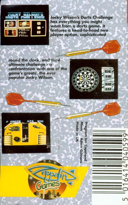 Back Cover for Jocky Wilson's Darts Challenge (Atari 8-bit)