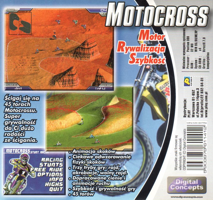 Back Cover for Motocross Stunt Racer (Windows)