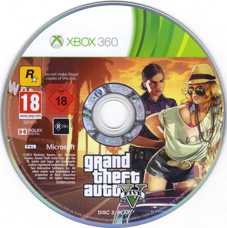 Media for Grand Theft Auto V (Xbox 360): Disc 2