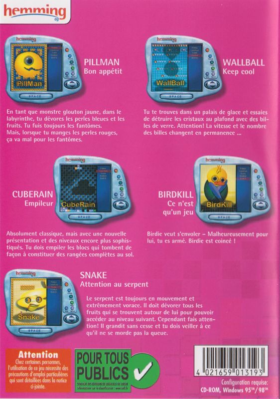 Back Cover for Pocket Games Classics (Windows)