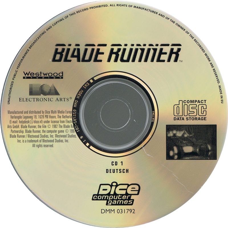 Media for Blade Runner (Windows) (Dice Multimedia release): Disc 1