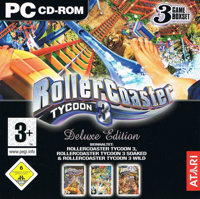 Front Cover for RollerCoaster Tycoon 3: Platinum! (Windows) (Software Pyramide release)