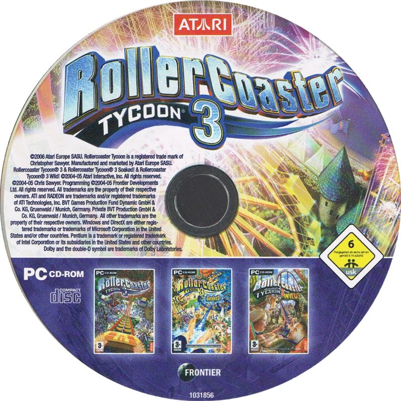 Media for RollerCoaster Tycoon 3: Platinum! (Windows) (Software Pyramide release)