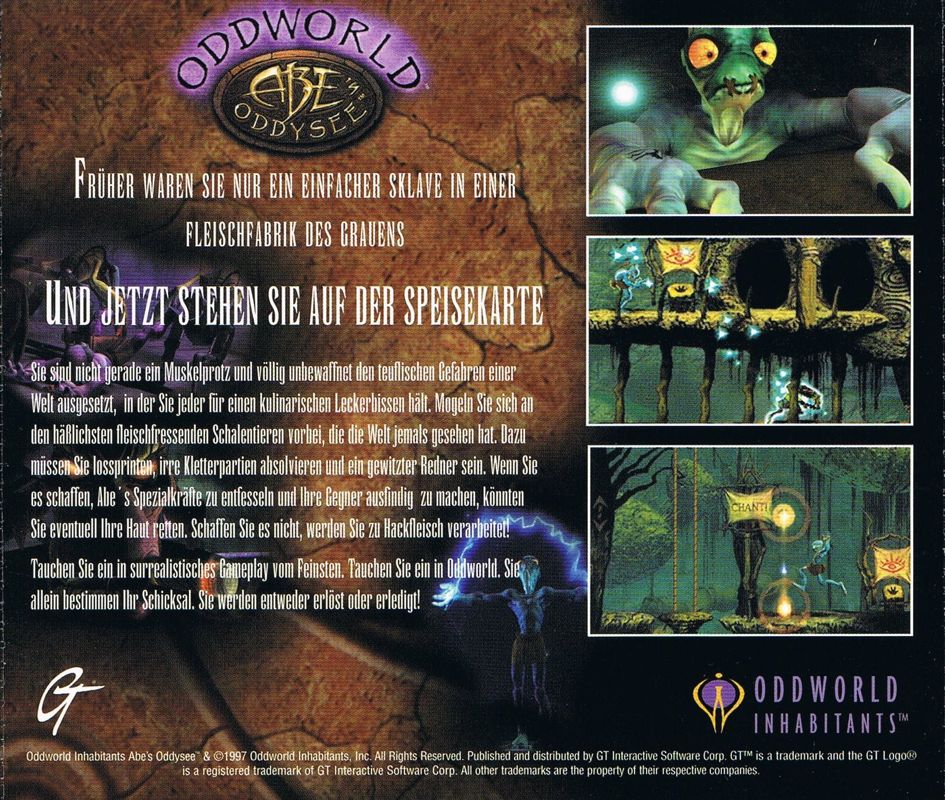 Other for Oddworld: Abe's Oddysee (DOS and Windows): Jewel Case back