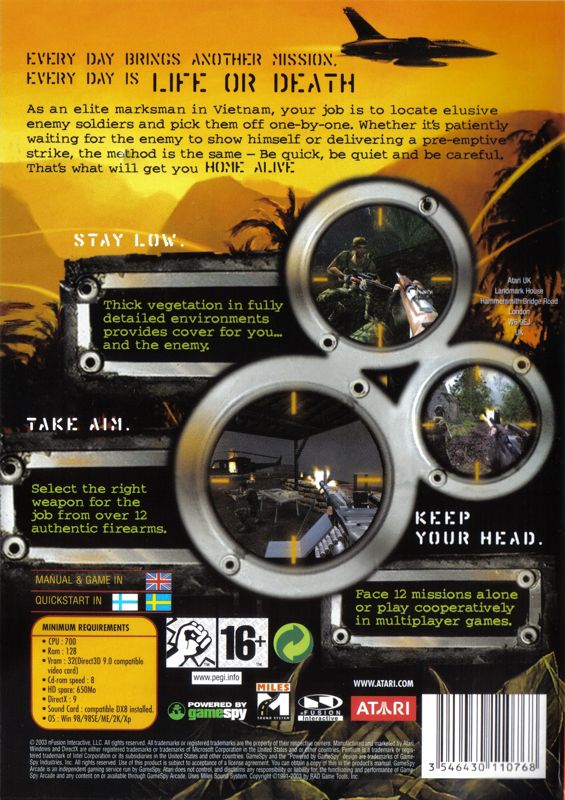 Back Cover for Line of Sight: Vietnam (Windows) (Best of Atari release)