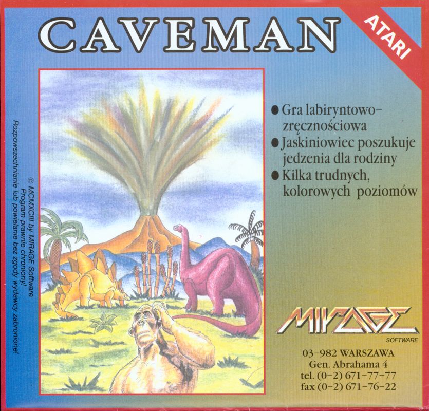Front Cover for Caveman (Atari 8-bit) (5.25" disk release)
