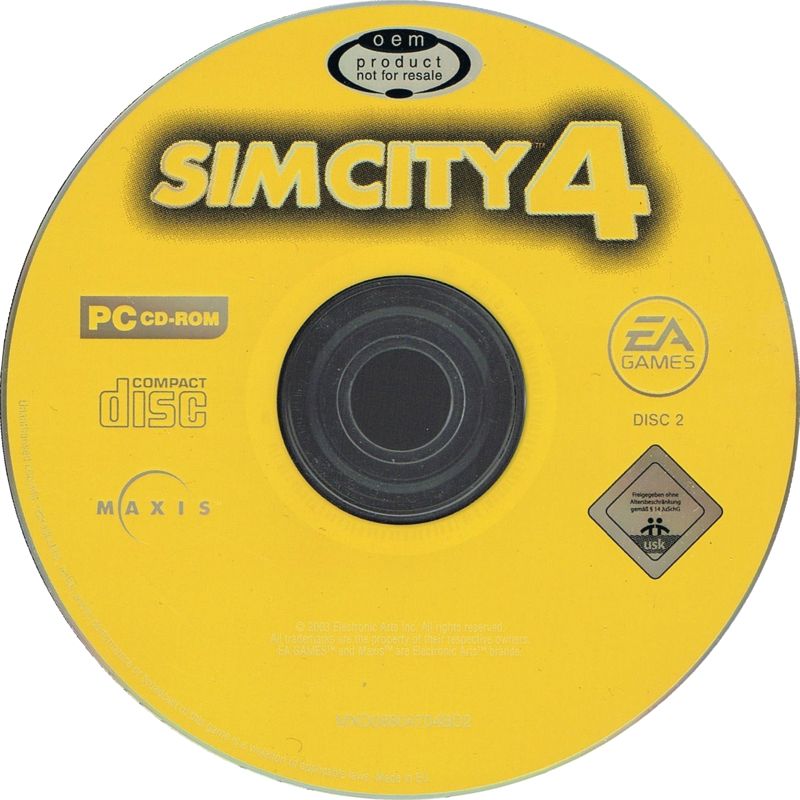 Media for SimCity 4 (Windows) (Budget re-release with old USK Logo): Disc 2
