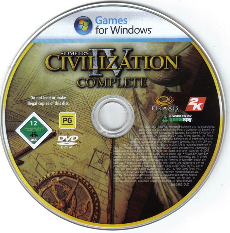 Media for Sid Meier's Civilization IV: Complete (Windows) (Alternate release)