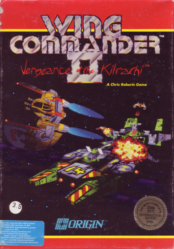 Front Cover for Wing Commander II: Vengeance of the Kilrathi (DOS) (3.5" release)