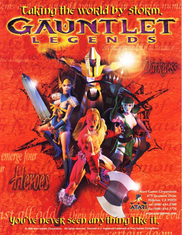 Front Cover for Gauntlet: Legends (Arcade)