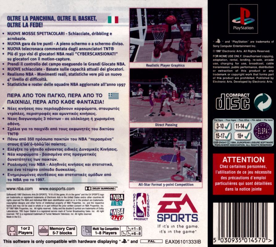 Back Cover for NBA Live 98 (PlayStation)