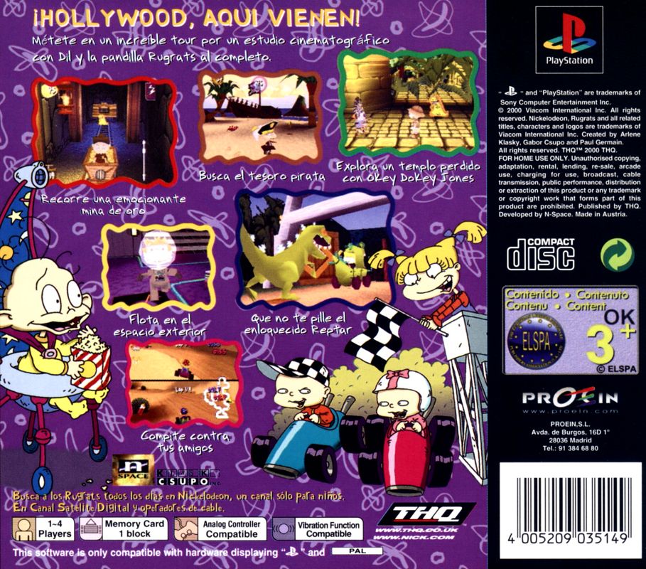 Back Cover for Rugrats: Studio Tour (PlayStation)