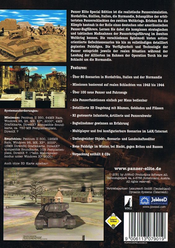 Back Cover for Panzer Elite: Special Edition (Windows)