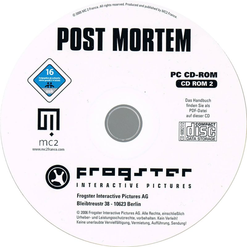 Media for Post Mortem (Windows) (Back to Games release): Disc 2