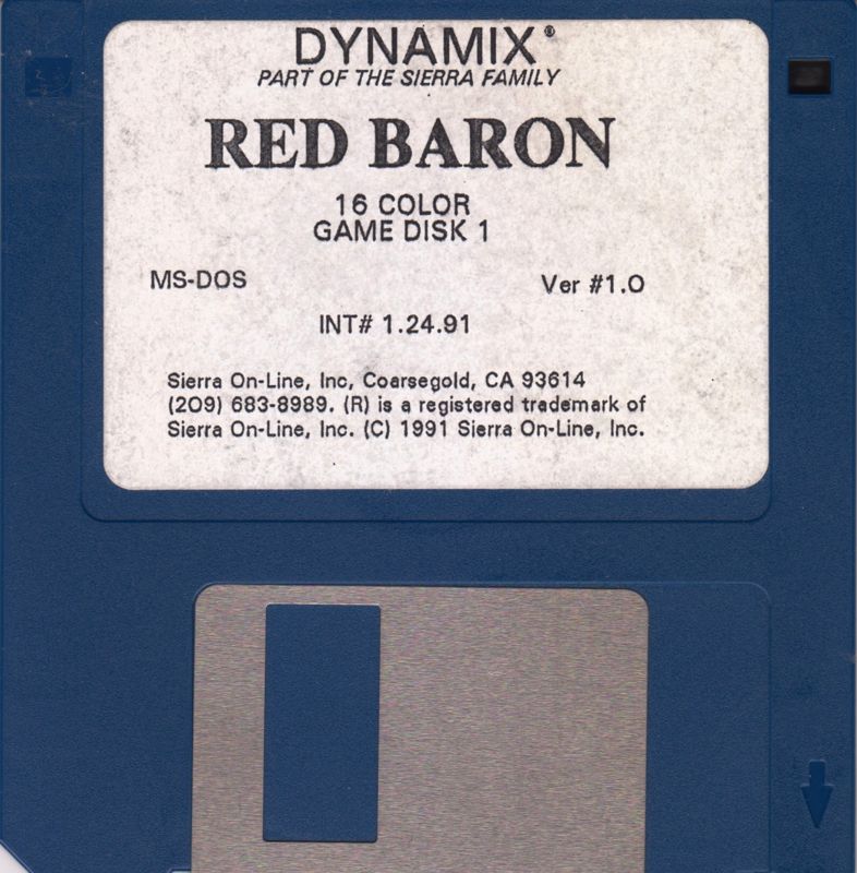 Media for Red Baron (DOS) (Budget release): Disk 1 of 3