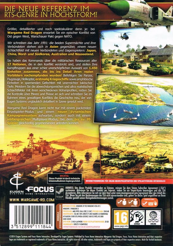 Back Cover for Wargame: Red Dragon (Windows)
