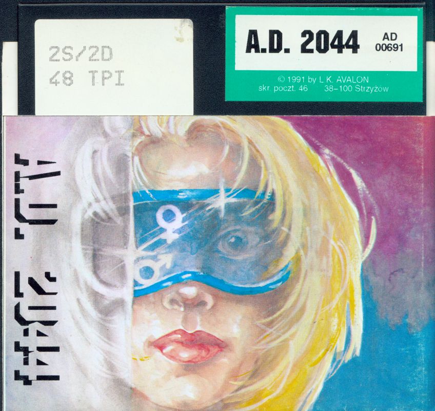 Media for A.D. 2044: Seksmisja (Atari 8-bit) (5.25" disk release - alternate): Sleeve Front + Media