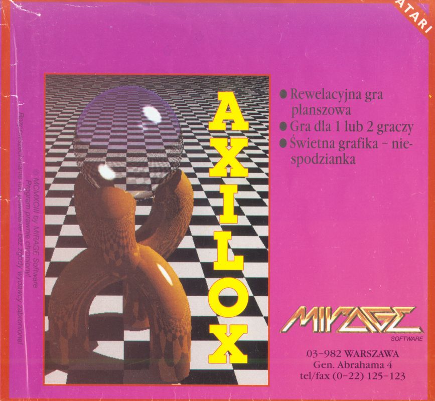 Front Cover for Axilox (Atari 8-bit) (5.25" disk release)