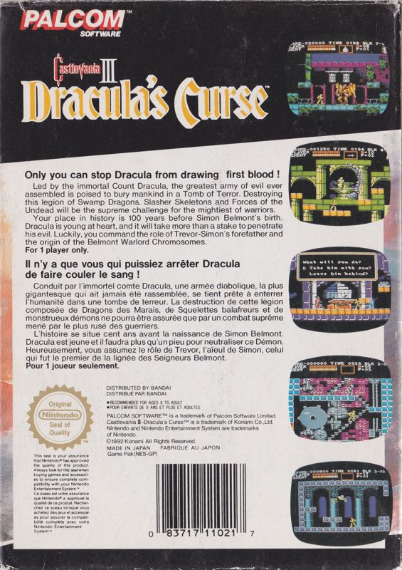 Back Cover for Castlevania III: Dracula's Curse (NES)