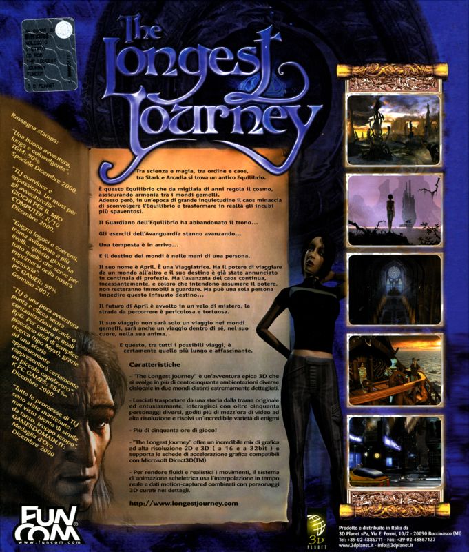 Back Cover for The Longest Journey (Windows)