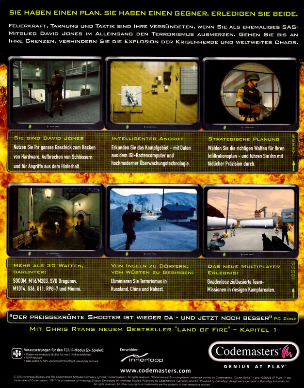 Back Cover for I.G.I-2: Covert Strike (Windows)