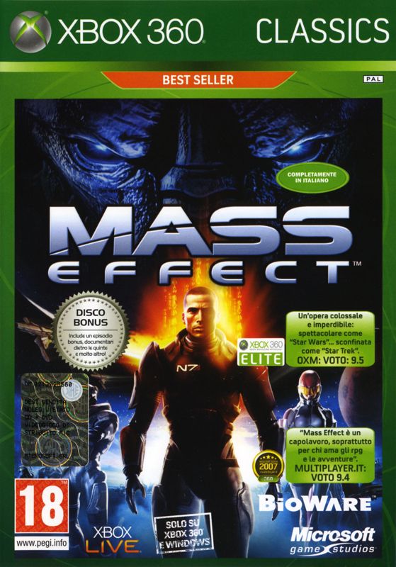 Front Cover for Mass Effect (Xbox 360) (Classics Release)
