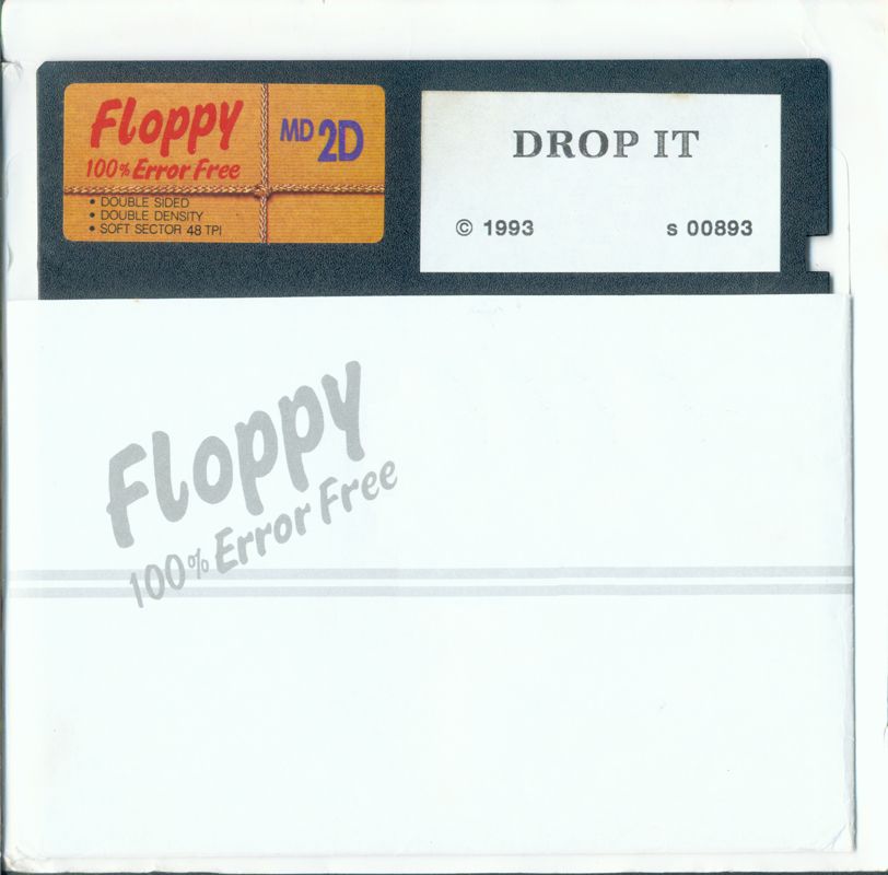 Inside Cover for Drop It! (Atari 8-bit) (5.25" disk release): Right Flap + Media