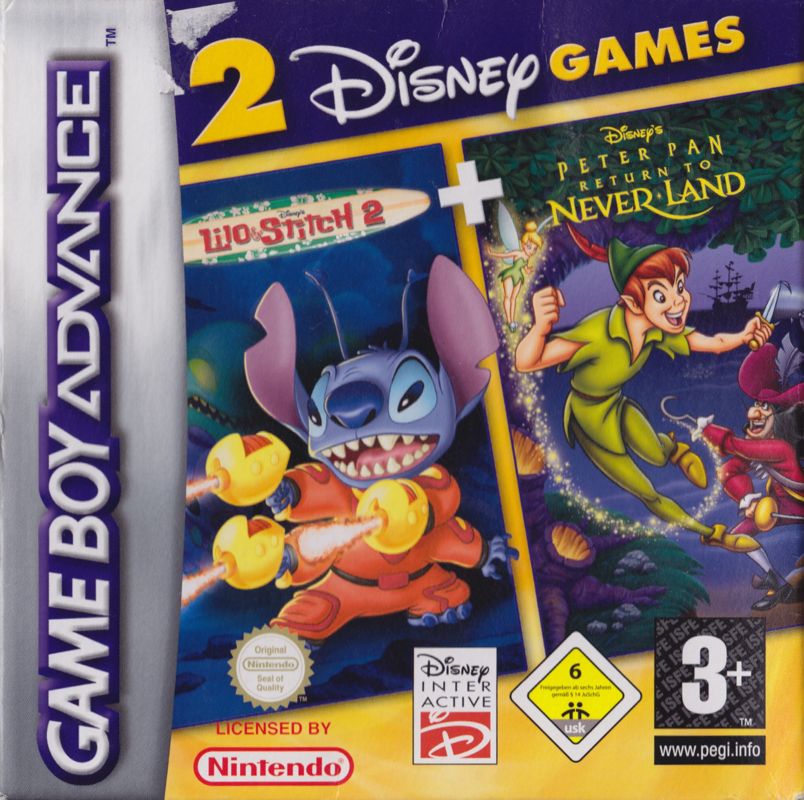 Front Cover for 2 Disney Games: Disney's Lilo & Stitch 2 + Disney's Peter Pan: Return to Never Land (Game Boy Advance)