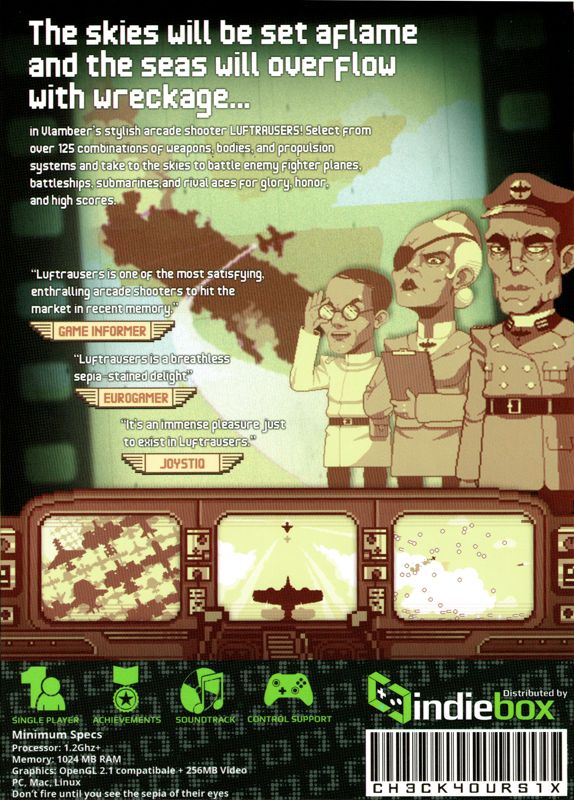 Back Cover for Luftrausers (Linux and Macintosh and Windows)