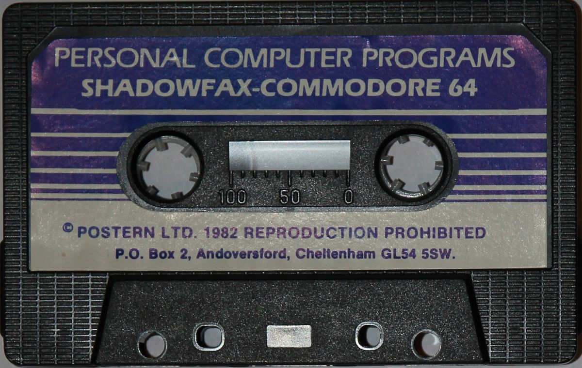 Media for Shadowfax (Commodore 64 and VIC-20): Datasette Side A (Commodore 64)