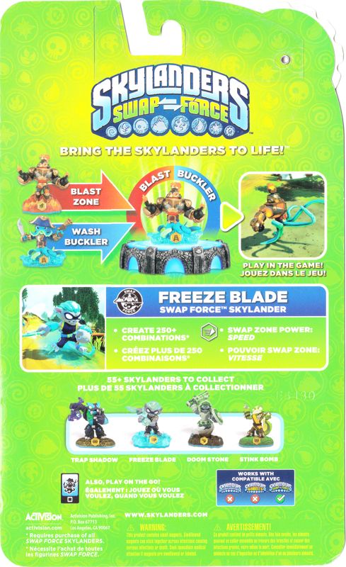 Back Cover for Skylanders: Swap Force - Freeze Blade (Nintendo 3DS and PlayStation 3 and PlayStation 4 and Wii and Wii U and Xbox 360 and Xbox One)