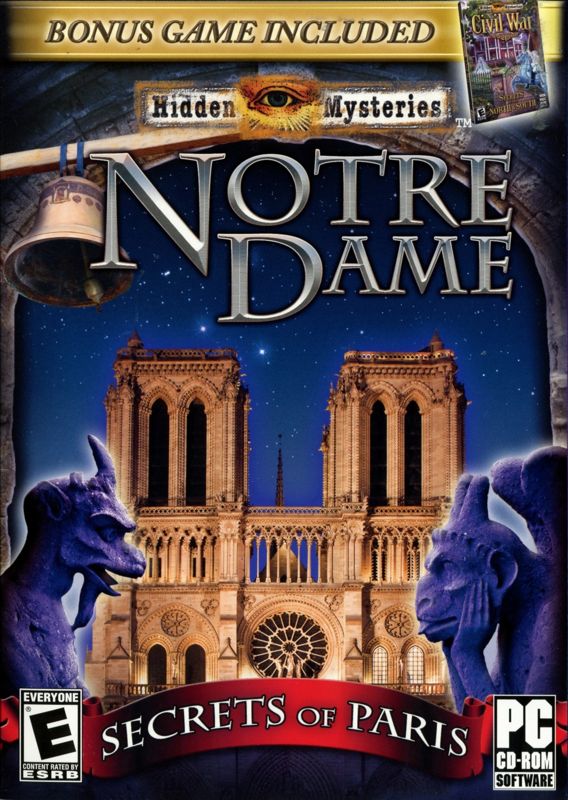 Front Cover for Hidden Mysteries: Notre Dame - Secrets of Paris (Windows) (includes Hidden Mysteries Civil War bonus game)
