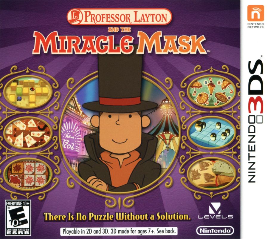 Front Cover for Professor Layton and the Miracle Mask (Nintendo 3DS)