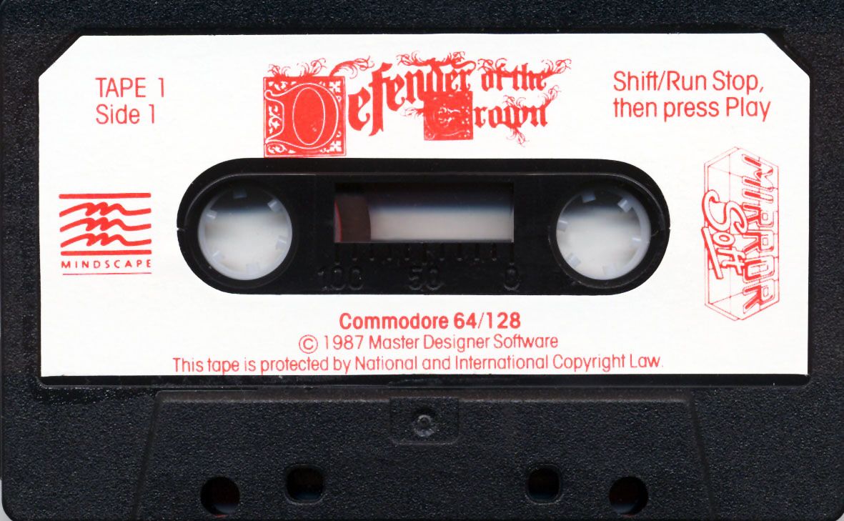 Media for Defender of the Crown (Commodore 64): Tape 1/2