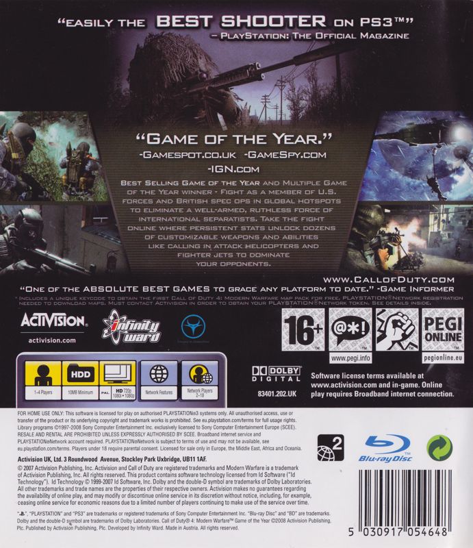 Call Of Duty 4: Modern Warfare - Game Of The Year Edition Cover Or 