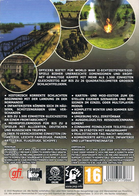 Back Cover for Officers (Windows) (Strategie Classics release)