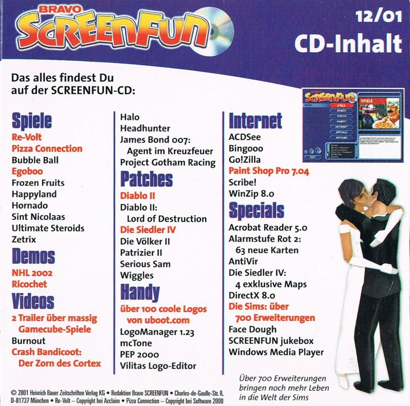 Back Cover for Re-Volt (Windows) (Bravo Screenfun Covermount 12/2001)