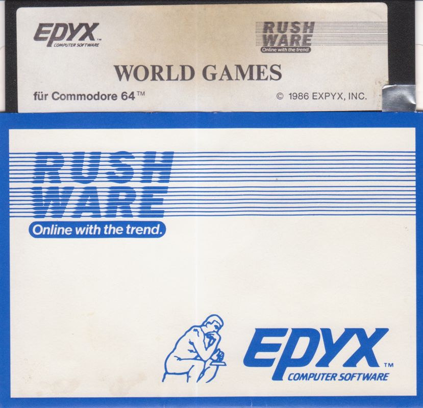 Media for World Games (Commodore 64) (Rushware release in hardplastic box)