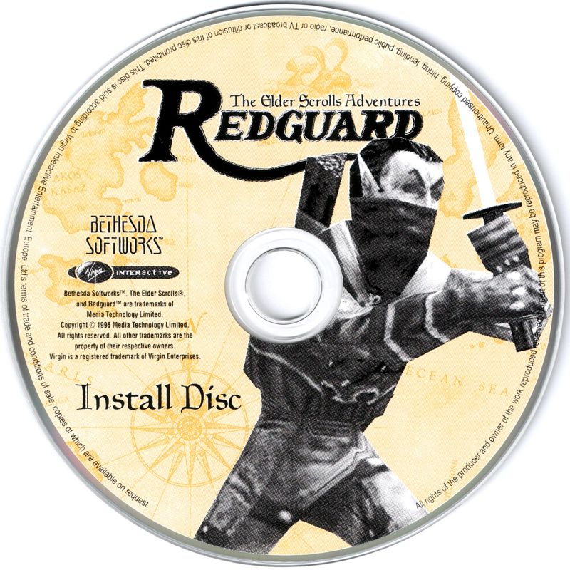Media for The Elder Scrolls Adventures: Redguard (Windows): Install Disc